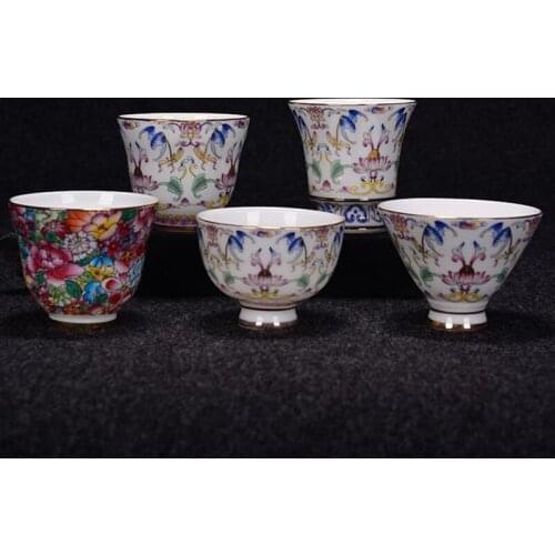 2PCS/Lot 70-80ml Jingdezhen Teacup Enamel Ceramic Porcelain Small Tea Bowls Office Tea Ceremony Master Teaware Drinkware Cups