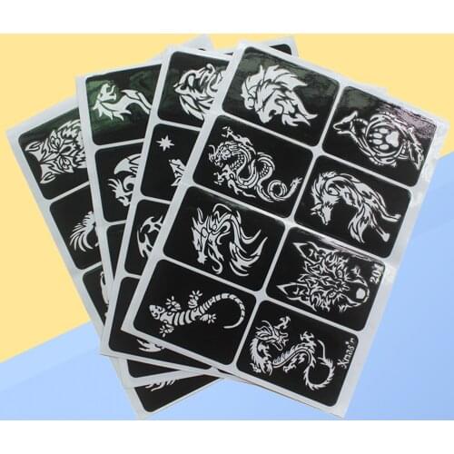 32pcs Self-adhesive Stencils Templates For Airbrush Spray Face Paint Henna Glitter Tattoos