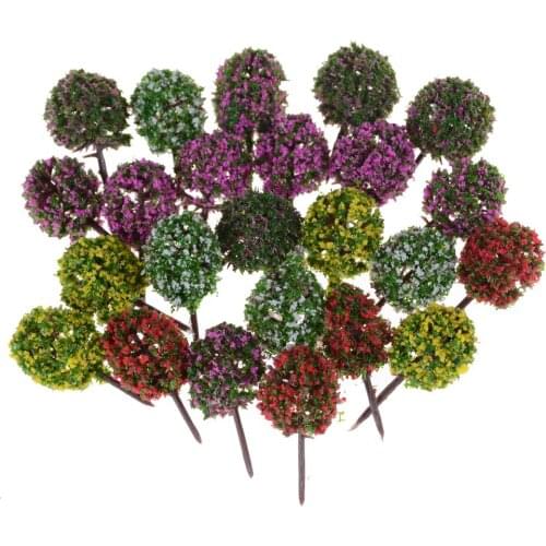 5pcs/lot Plastic Miniature Flower Tree Plants Fairy Garden Decoration Dollhouse Craft Model Color Random