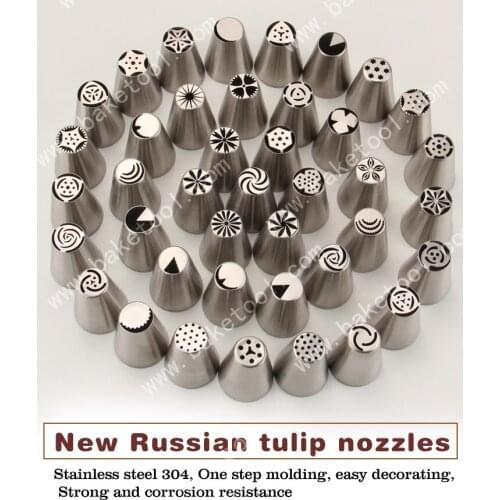 Free Shipping 10PCS Stainless Steel 18/8 Russian Tulip Nozzles Cake Cupcakes Decorating Icing Tips Set
