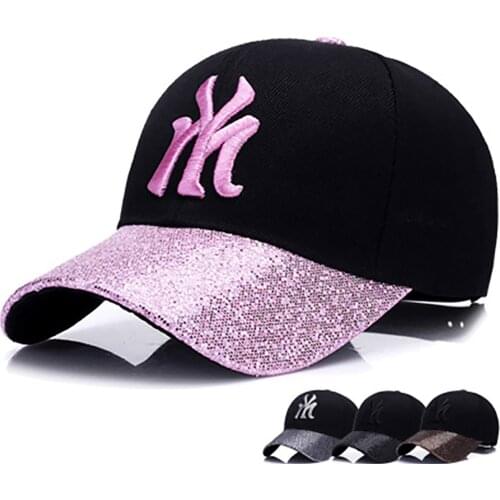 Letter MY Baseball Caps Men Women Mesh Embroidery Streetwear Bling Sequin Hiphop Cap Unisex Visor Hat Snapback Caps 54-60cm