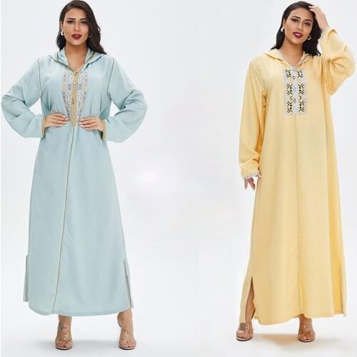 Caftan Marocain Abaya Dubai Turkey Islam Muslim Hijab hoody Dress African Dresses For Women Robe Arabe Musulman Djellaba Femme