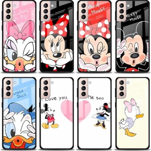 Mickey And Minne Bff Tempered Glass Cover For Samsung Galaxy S21 Plus Ultra M21 M31 M51 A52 A72 Phone Case Coque