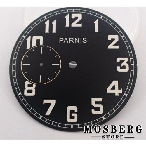 41mm Black Parnis Sterile Green Luminous Watch Dial Watches Accessories For Eta6497 St3600 Series Movement