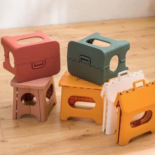 Детская мебель Folding Stool Plastic Household Space Saving Thickened Shoe Changing Chair Childrens Bench Outdoor Portable