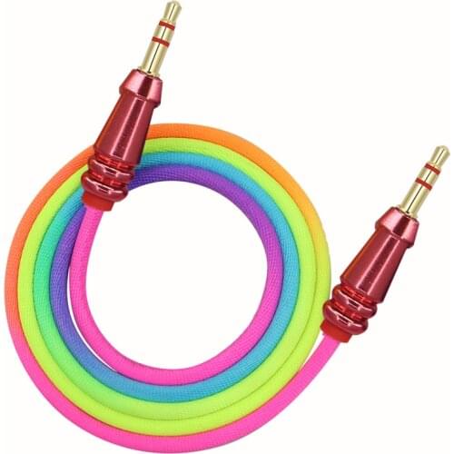 Rainbow AUX Cable 3.5mm Auxiliary Audio Cable Male to Male AUX Cord for iPhone iPod iPad Car/Home Stereos Headphone Smartphone