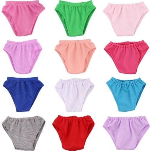 Doll Underwear For 18 Inch American & 43Cm Baby New Born Doll Cute Cartoon Printing For Our generation Doll Daily Life