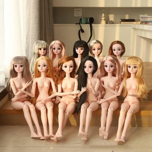 60cm 1/3 Doll BJD with DIY Makeup Naked Body 26 joint 4D Simulation Eyelash Doll for Girls Gift