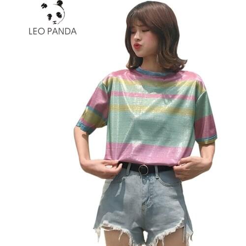 Женские полосатые футболки LEOPANDA China At AliExpress