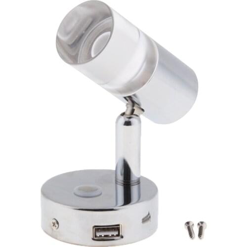 Boat 12V/24V 3W LED Reading Light Touch Switch with USB Port