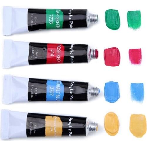 Acrylic Paint Set 24 Color 12ml Pigment for Kids Adults Beginner Profess Artists K3KB