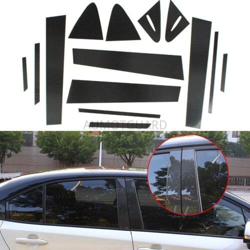 Carbon Fiber Car Window Column Pillar Trim Sticker B-pillar Post Covers Car Stylings For Toyota Corolla 2019 2020 2021