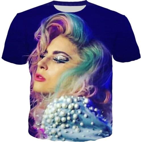 Newest Singer Lady Gaga 3d Print T Shirt Men Women T-shirt Casual Short Sleeve Harajuku Hip Hop Streetwear Tops