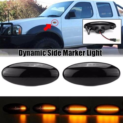NEW-Car Dynamic Side Marker Light Turn Signal Light for Nissan Navara D22 NP300 1998-2005 Datsun Frontier Fiera Terrano