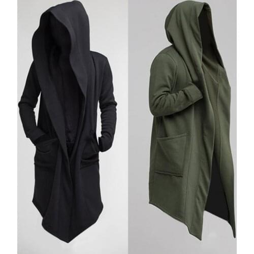 Extra Long Fashionable Solid Color Long Sleeve Men Jacket Costume Men Coat Oversize for Spring