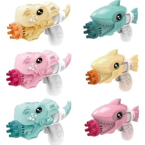 Porous Dinosaur Shark Bubble Machine Electric Cartoon Fan Bubble Machine Childrens Toys