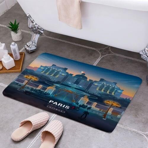 Paris 3D Print Doormats Rectangle Non-Slip DoorMat Bedroom Kitchen Entrance Print Door rugs Dropshipping