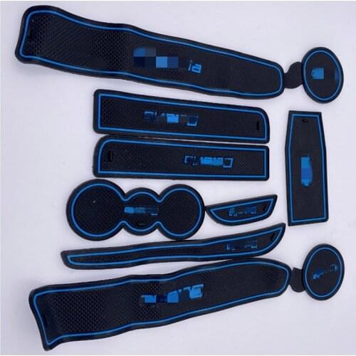 Rubber Gate Slot Pad Non-slip Cup Mats 8pcs for Skoda Octavia A7 A5 2 2007-2015 Anti-Slip Groove Mat Sticker Car Accessories