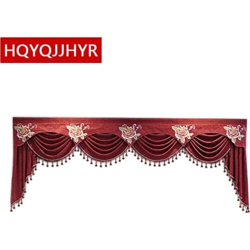 Luxury European and American custom Valance for living room bedroom hotel kitchen window curtain top can be customized size