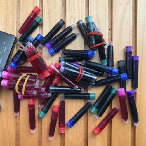 60 PCS/pack Black red Non erasable Pen Refills Universal Fountain Pen Ink Sac Cartridges Pen Refill Office Stationery