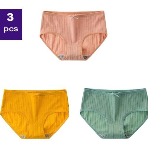Cotton Panties Female Underpants Sexy Panties For Women Briefs Underwear Comfort Cute Plus Size Pantys Lingerie 3PCS/Set Hot