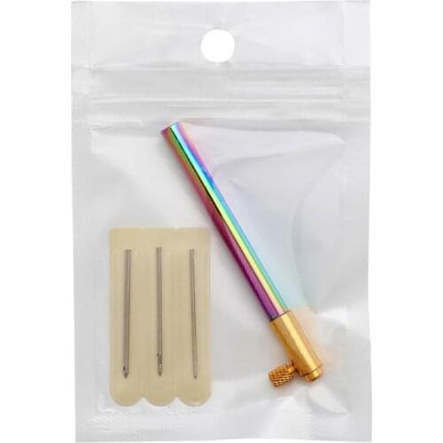 Embroidery Beading Tambour French Crochet Hook with 3 Needles Bead Sewing Knit E56C