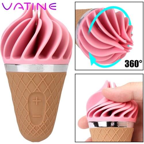 Female Masturbation G Spot Clitoris Stimulator Adult Sex Shop Cone Sex Toy for Women Mini Ice Cream Sex Vibrator Soft Silicone