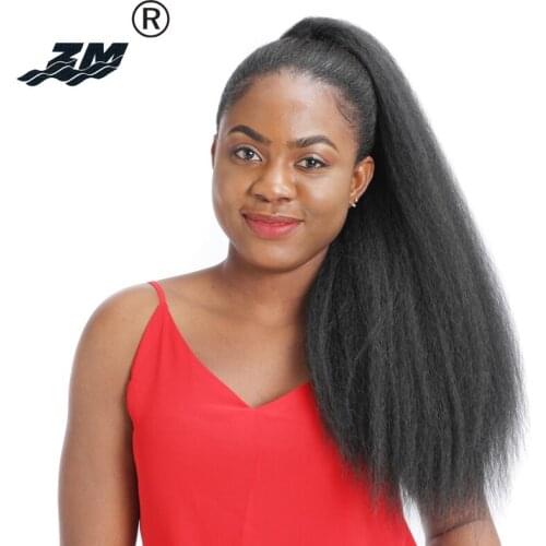 ZM Hair Long Curly Clip In Hair Tail Kinky Straight Ponytail Hairpiece for Women Synthetic Hair Pony Tail Hair Extension