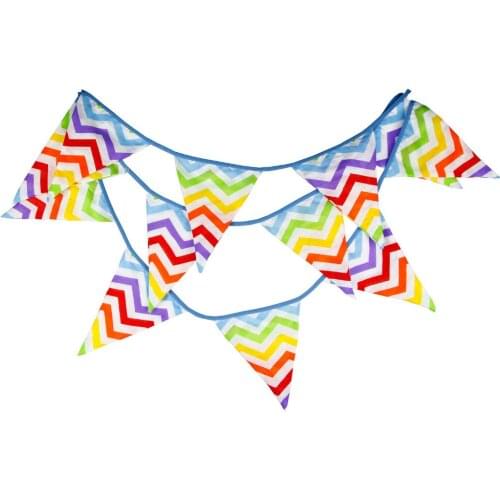 1pcs 3.6M Rainbow Wave Pattern Bunting Banners Wedding Party Decoration Pennant Children Birthday Decor Flags Garden Tent Flag