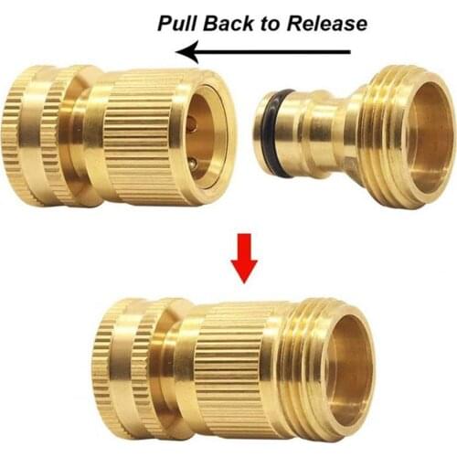 2Pcs Hose Connectors High Durability Rust-proof Copper Male Female Brass Hose Connector Garden Dual Swivel Female Hose Connector