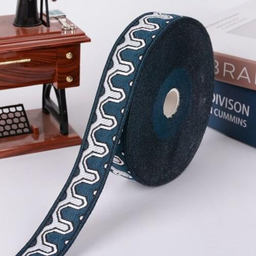 25M/Lot 3cm Wide Jacqurd Lace Ribbon Belt Curtain Lace Trim Webbing DIY For Sofa Garments Cushion Decor Curtain Accessories