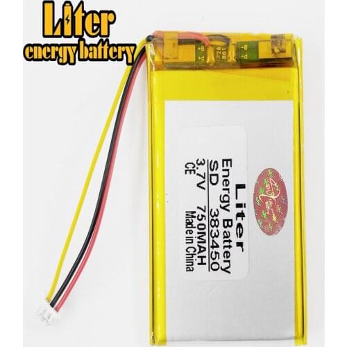 383450 3.7V 750mah Lithium polymer Battery With Protection Board For GPS Tablet PC Digital Products