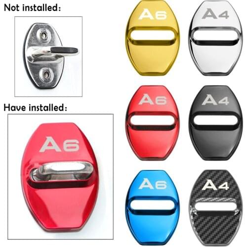 4pcs Car Buckle Door Lock Cover Door Holder Protector Cover auto fit for Audi A1 A3 A4 A5 A6 A7 A8 Q3 Q5 Q7 S8 TT