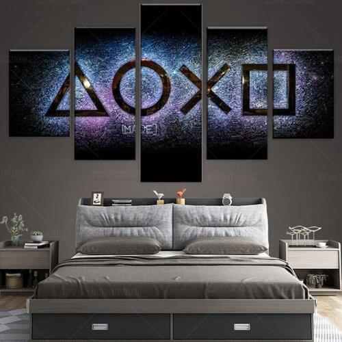 Canvas Prints 5 Pieces Modern Artwork Playstation Console Gaming Arena Photo On Wall Art Artwork Living Room Home Decorations Wa