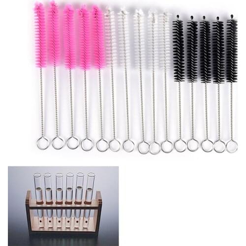 5Pcs Pink Chemistry Test Tube Bottle Washing Brush Baby Feeding Bottle Straw School Laboratory Cleaning Supplies