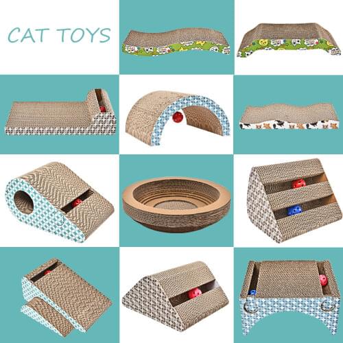 8 Style Cat Toys Interactive Funny Pet Toys High-density Corrugated Cat Scratching Board Toy for Cat Durable Grinding Claw Tool