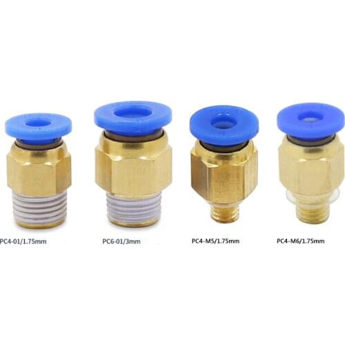 3D Printer Accessories Remote j-head Feed Pneumatic Connector Tube Feed Port Element PC4-01 PC6-01