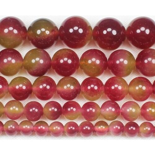 WaterMelon Quartz 6-14mm Round beads 15inch ,Wholesale For DIY Jewellery Free Shipping