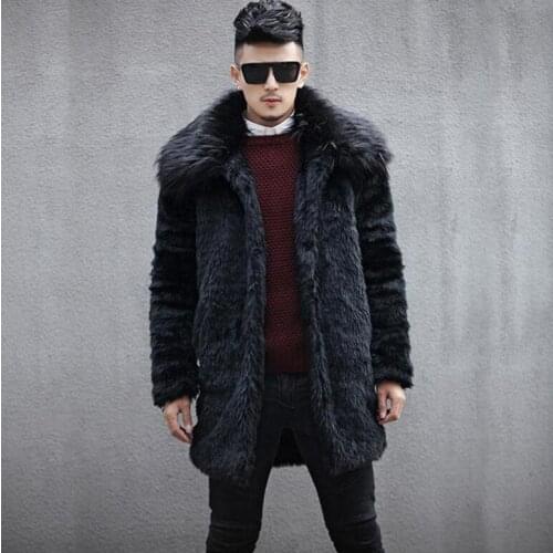 Black autumn faux mink leather jacket mens winter thicken warm fur leather coat men casual jackets jaqueta de couro european