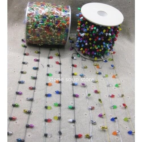 2/50m Colorful Mini Plastic String Lights NOT LIGHT Lamp Diy Christmas tree decoration Necklase Art craft 9 styles