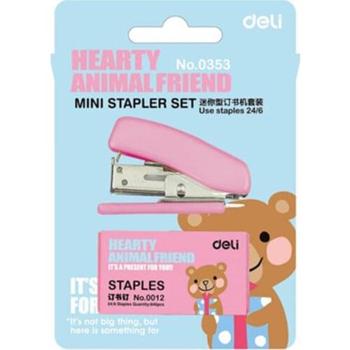 DL Good stapler suit 0353 cute cartoon mini pocket stapler childrens gifts student supplies student stationery school supplies