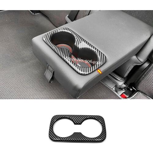 For Hyundai Tucson NX4 2021 2022 ABS Carbon Car Rear water cup frame Cover Trim Sticker Internal Car Accessories Styling 1pcs
