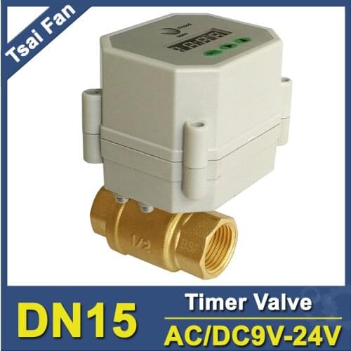 BSP/NPT 1/2'' Timer Drain Valves 2 Way Brass DN15 Timer Clock On/Off Valves For Water Control/Irrigation