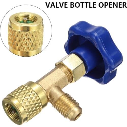 Valve Bottle Opener Dispensing Refrigerant For R22 R134a R410A 1/4SAE Connector Refrigeration Tool Snow Universal Opening Valve