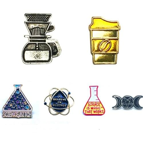 Creative Espresso Accessories Coffee Maker Brooch Coffee Tamper Pot Filter Badge Coffee Machine Cafe Gift Couple