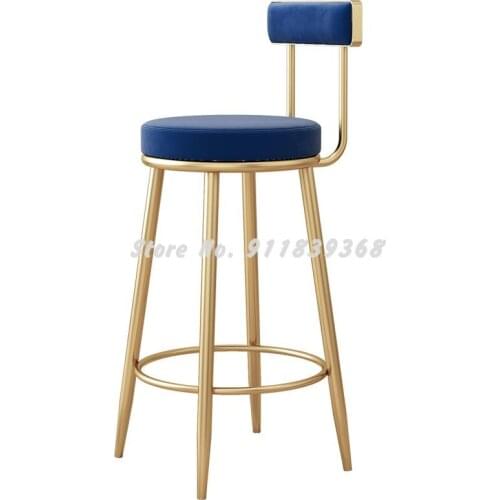 Light Luxury Bar Chair High Stool Nordic Bar Stool Home Back High Chair Net Red Bar Chair Fashion Bar Chair