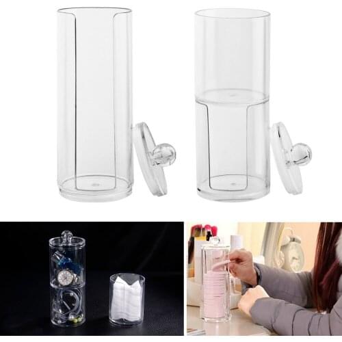 Multifunctional Jewelry Container Sundries Storage Box Travel Cosmetic Storage Case Acrylic Cosmetic Makeup Cotton Pad Organizer