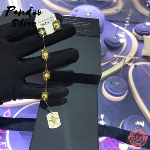 Fashion Charm Sterling Silver Copy 1:1 Copy, Asymmetric Dropping Stars Earring And Its Stud Women Luxury Jewelry Gift