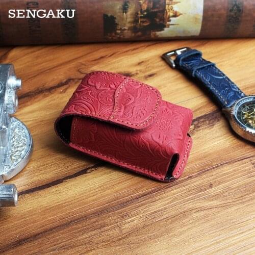 Mens Fashion Portable Folding Reading Glasses Bag Cases Presbyopia Eyewear Holder Magnetic Buckle Leather Case Box for Belt