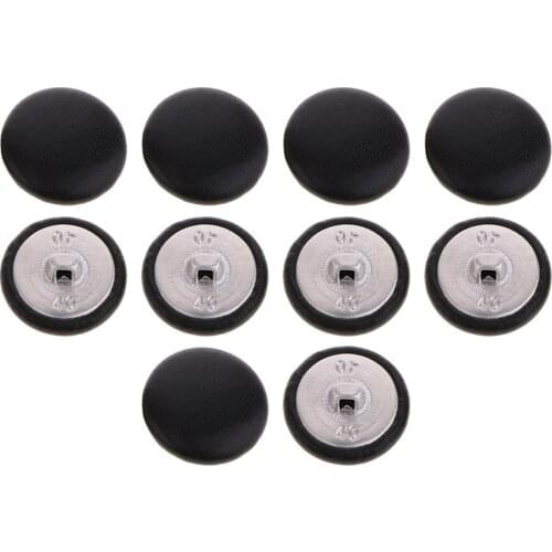 10 Pieces Artificial Leather Button Set - Black- For , Suits, Sport Coat, Uniform, Jacket